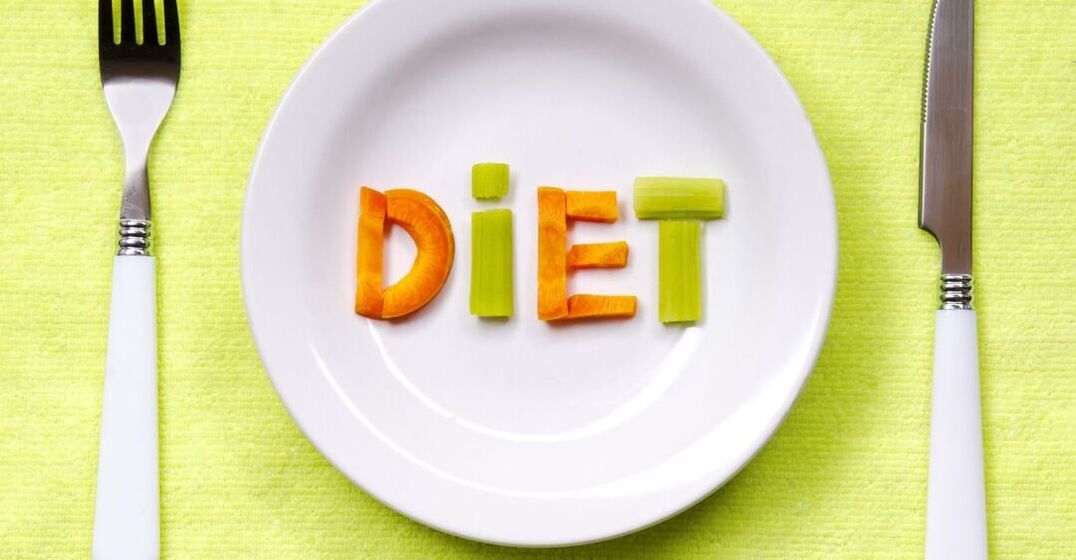 Régime alimentaire dans une assiette